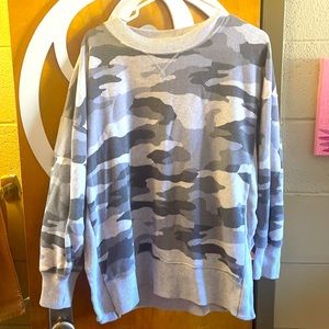 Aerie gray camouflage crewneck